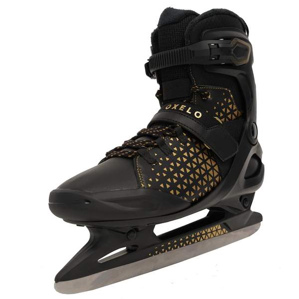 Коньки ледовые для взрослых мужские черные FIT520 WARM Oxelo